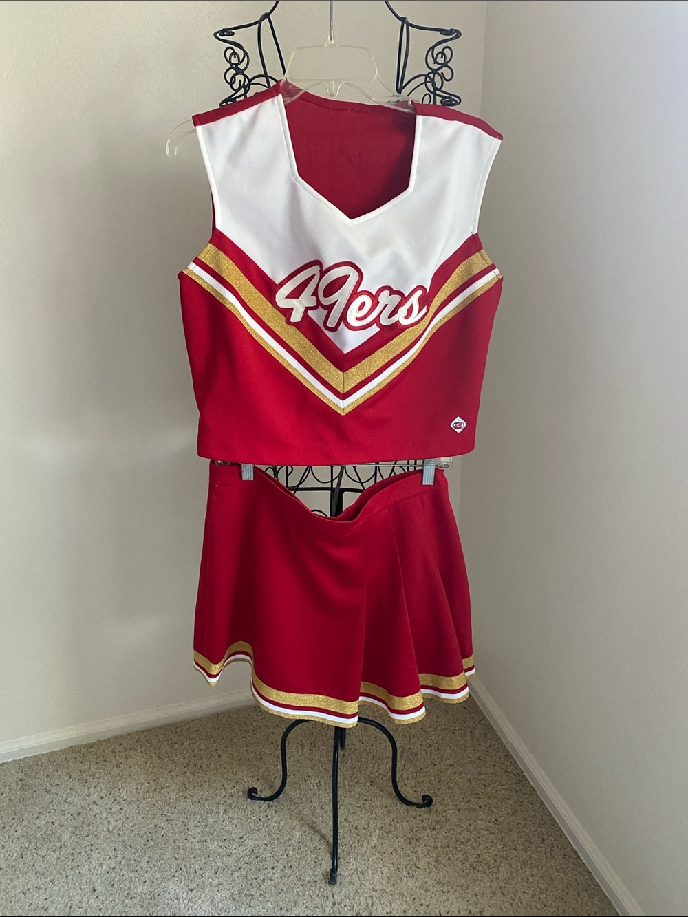 Vintage 1988 Adult 49ers Red and White Authentic Cheerleader Outfit